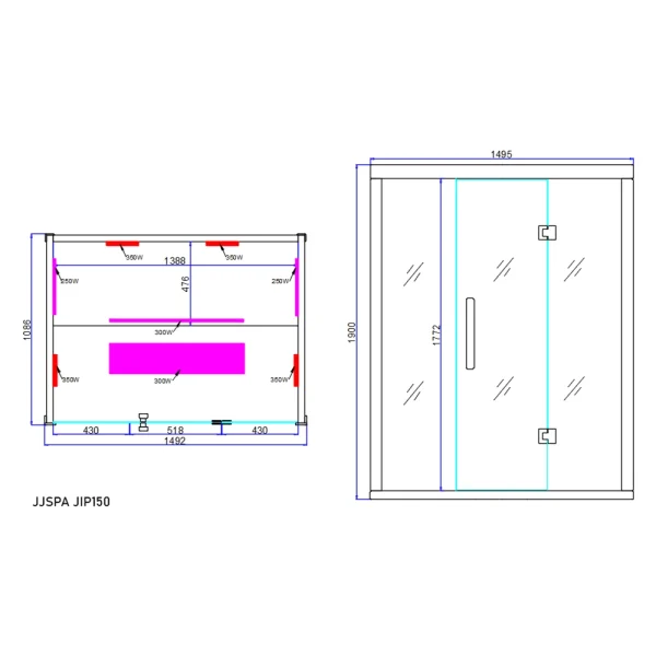 JIP150 JJSPA JIP180 – Infracrvena sauna